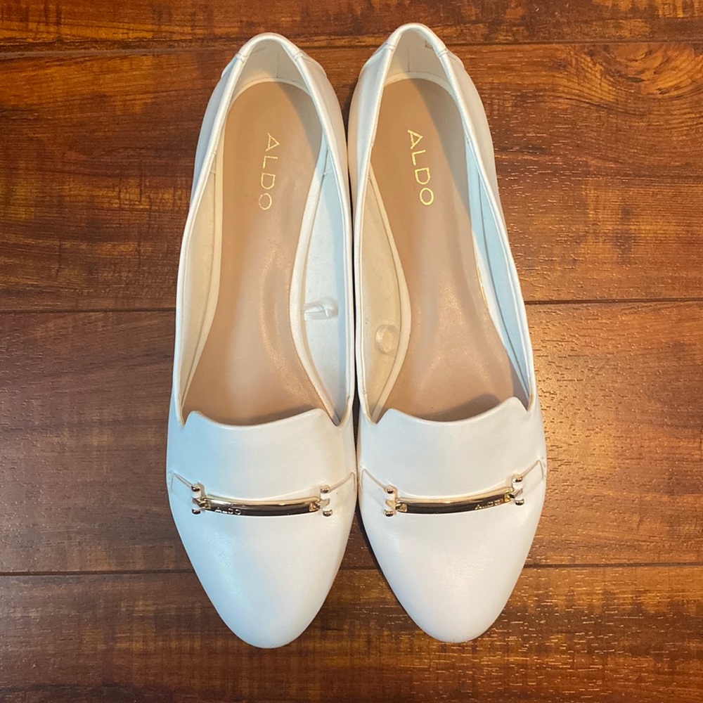 White ALDO flats
